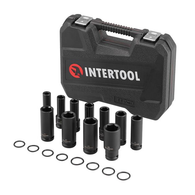 Набір головок ударних подовжених 1/2", 11 од., 10-24 мм, Cr-Mo, STORM, фото , зображення 3 | SNABZHENIE.com.ua Набір головок ударних подовжених 1/2", 11 од., 10-24 мм, Cr-Mo, STORM, фото , зображення 3 | SNABZHENIE.com.ua