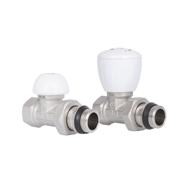 Комплект кранов радиаторных Thermo Alliance Standart 1/2"ВН прямой TAS230W15, фото , зображення 3 | SNABZHENIE.com.ua