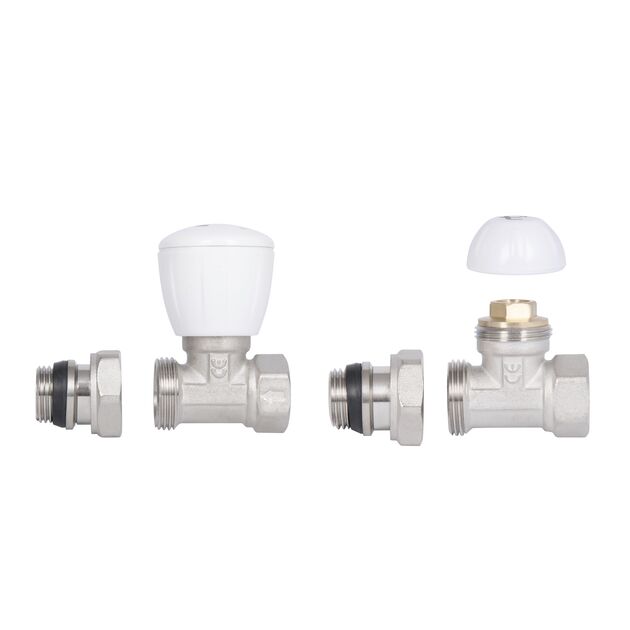 Комплект кранов радиаторных Thermo Alliance Standart 1/2"ВН прямой TAS230W15, фото , зображення 5 | SNABZHENIE.com.ua