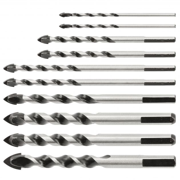 Набір універсальних свердел 10 шт.  3. 6. 8. 10. 12 (HT6D192), фото  | SNABZHENIE.com.ua