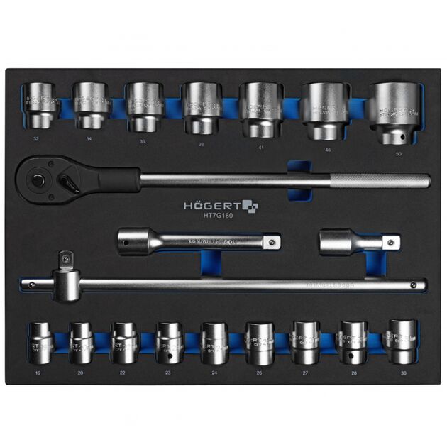 Набір інструментів з тріскачкою 3/4", 20 шт. у ложементі EVA  20 (HT7G180), фото  | SNABZHENIE.com.ua