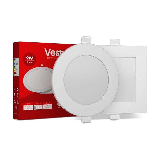 Круглий світлодіодний врізний світильник  9 (1078), фото  | SNABZHENIE.com.ua