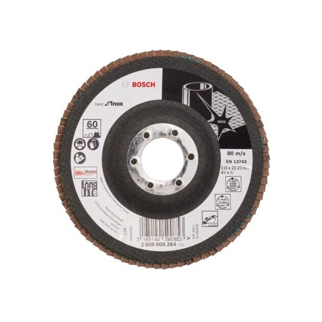 Пелюстковий шліфкруг X581 Best for Inox, кутовий  115 (2608608264), фото  | SNABZHENIE.com.ua