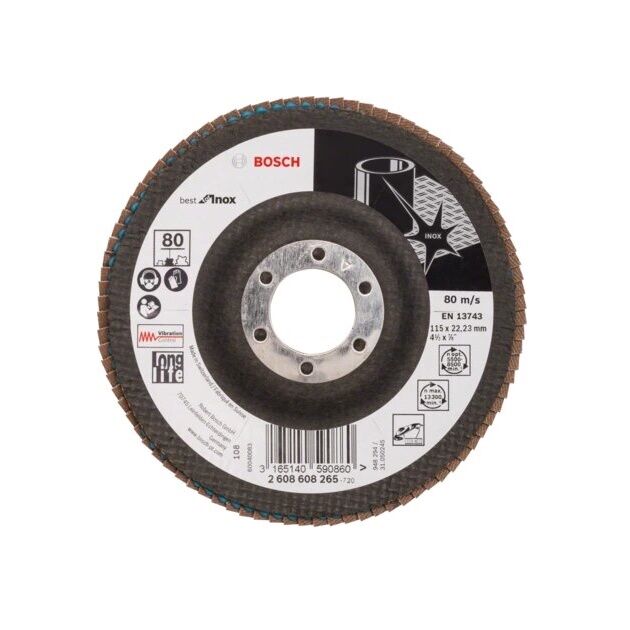 Пелюстковий шліфкруг X581 Best for Inox, кутовий  115 (2608608265), фото  | SNABZHENIE.com.ua