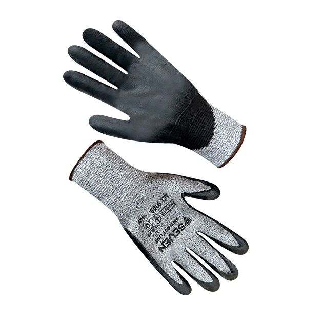 Рукавички "Anticut" синтетичні сірі з чорним вспіненим нітриловим покриттям  10 (69109), фото  | SNABZHENIE.com.ua