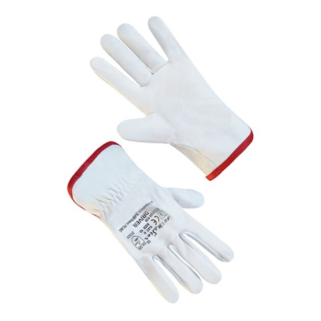 Рукавички робочі шкіряні DRIVER  Білий (69879), фото  | SNABZHENIE.com.ua