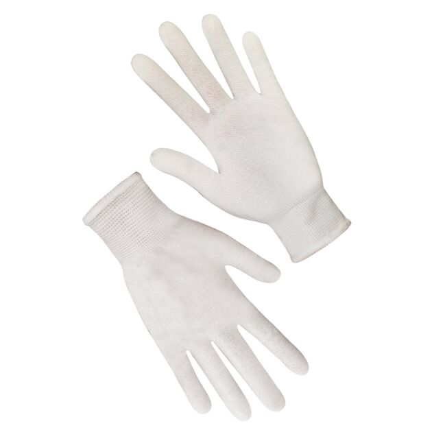 Рукавички синтетичні білі без ПВХ крапки 760810, 10 розмір  ПВХ (69609), фото  | SNABZHENIE.com.ua