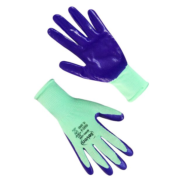 Рукавички жіночі салатові з синім нітриловим покриттям  8 (69040), фото  | SNABZHENIE.com.ua