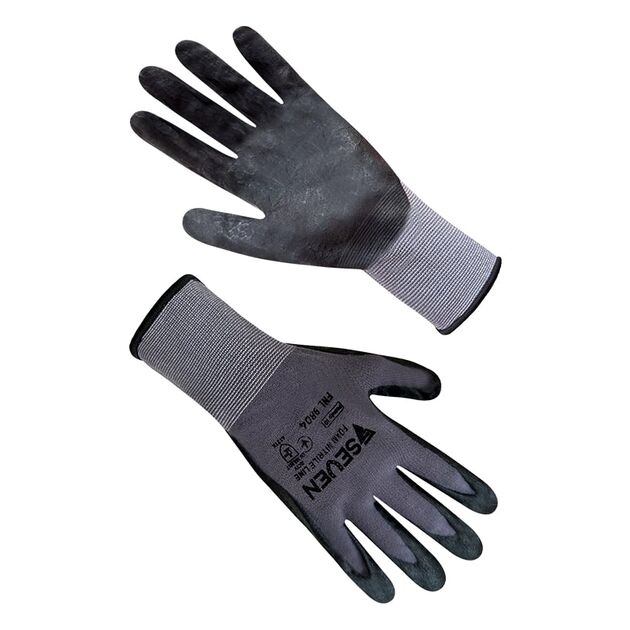 Рукавички синтетичні cірі з чорним вспіненим нітриловим покриттям FNL9804 "б" р.10  10 (69804), фото  | SNABZHENIE.com.ua