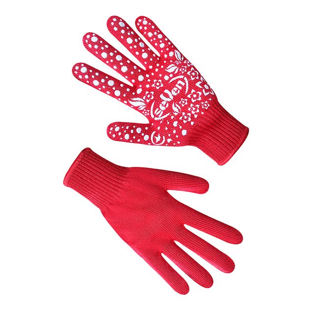 Рукавички трикотажні жіночі червоні з ПВХ крапкою 7105  ПВХ (69451), фото  | SNABZHENIE.com.ua