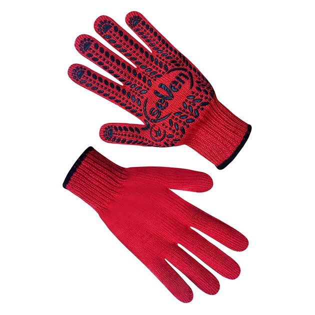 Рукавички червоні трикотажні з ПВХ крапкою 74040  ПВХ (69357), фото  | SNABZHENIE.com.ua