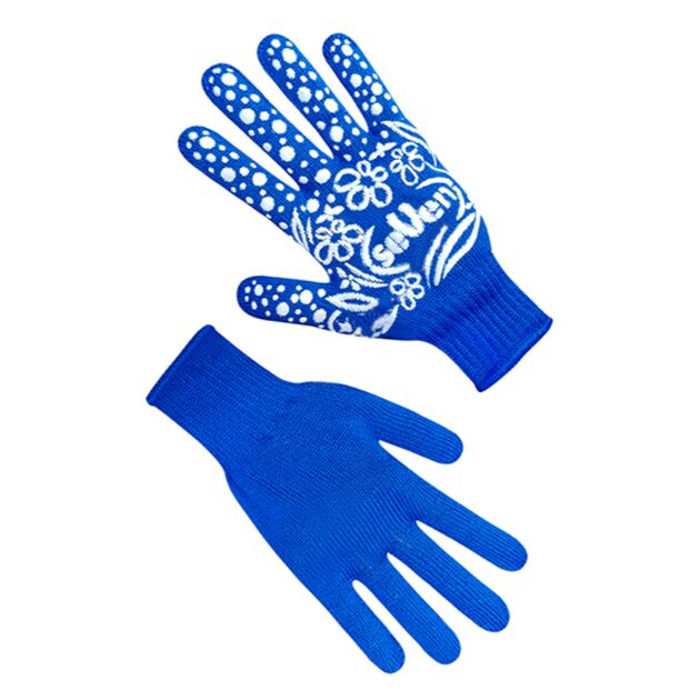 Рукавички трикотажні жіночі сині з ПВХ точкою  9 (69410), фото  | SNABZHENIE.com.ua