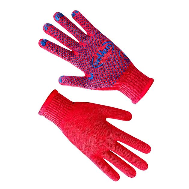 Рукавички трикотажні червоні з ПВХ крапкою 78316, 8 р.  ПВХ (69785), фото  | SNABZHENIE.com.ua