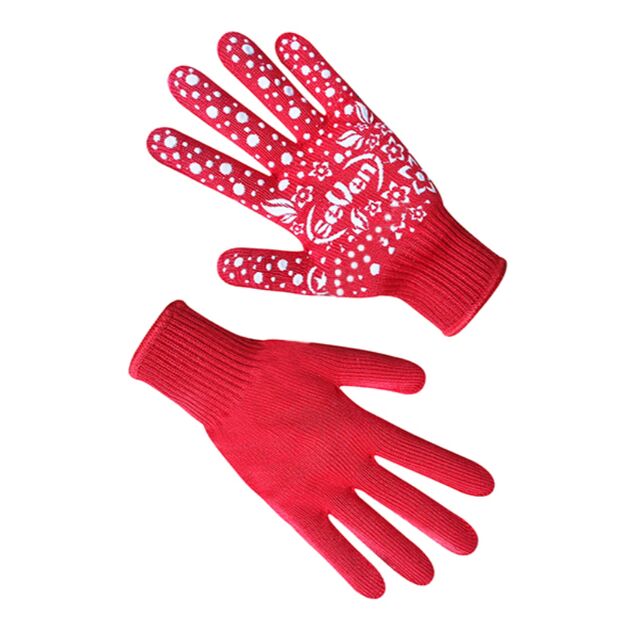 Рукавички трикотажні жіночі червоні з ПВХ крапкою  9 (69413), фото  | SNABZHENIE.com.ua