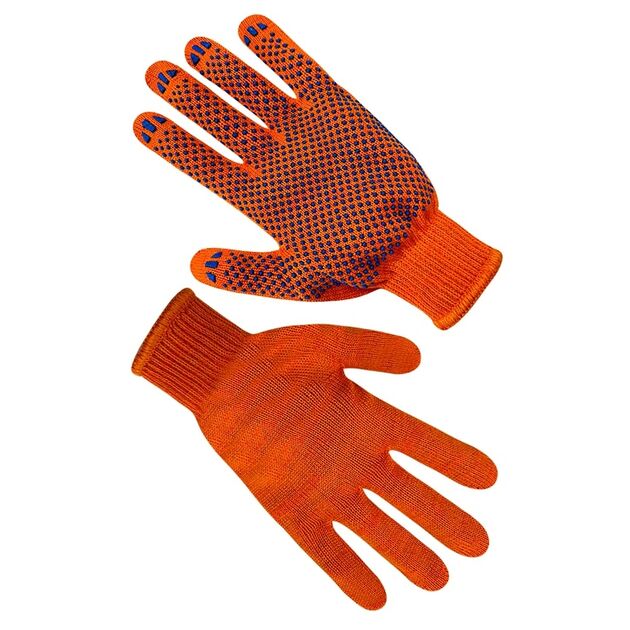 Рукавички трикотажні помаранчеві з ПВХ крапкою 78412 (без лого)  10 (69941), фото  | SNABZHENIE.com.ua