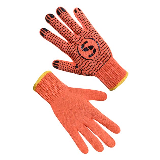 Рукавички трикотажні помаранчеві з ПВХ крапкою 74210 "б"  помаранчевий (69939), фото  | SNABZHENIE.com.ua