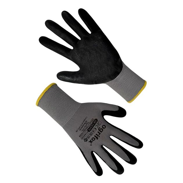 Рукавички синтетичні сірі з чорним вспіненим нітриловим покриттям, р.10  10 (69614), фото  | SNABZHENIE.com.ua