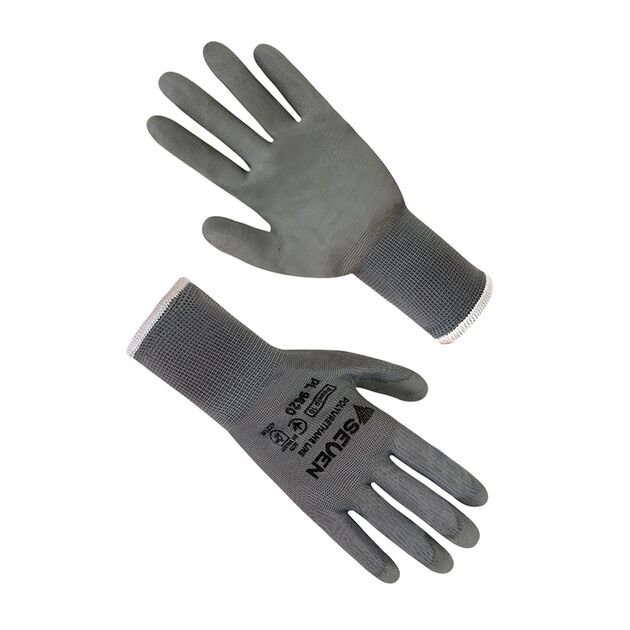 Рукавички синтетичні сірі з поліуретановим покриттям 69620 PL9620 "б" р.10  Білий (69620), фото  | SNABZHENIE.com.ua