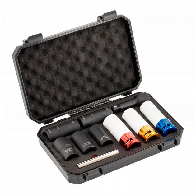 Набір голівок ударних та екстракторів 10 шт, 1/2''  17 - 21 (HT4R108), фото  | SNABZHENIE.com.ua