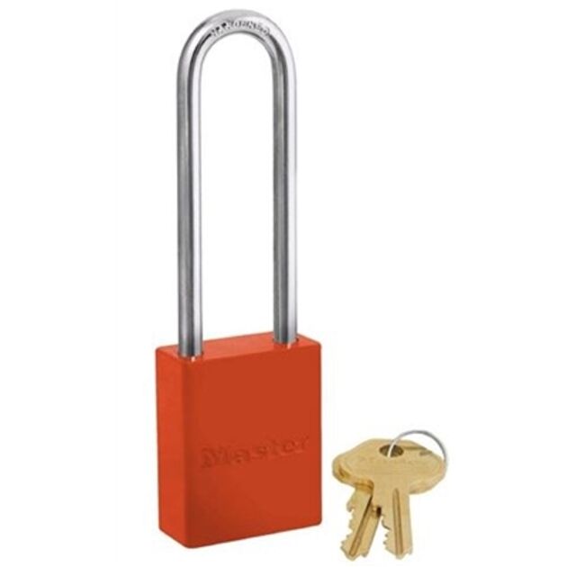 Замок навісний, подовжена дужка, алюмінієвий, чорний  6 мм (6835LT), фото  | SNABZHENIE.com.ua