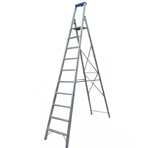 Стрем'янка алюмінієва з органайзером, 10 сходинок  3.12 (JHR 610), фото  | SNABZHENIE.com.ua