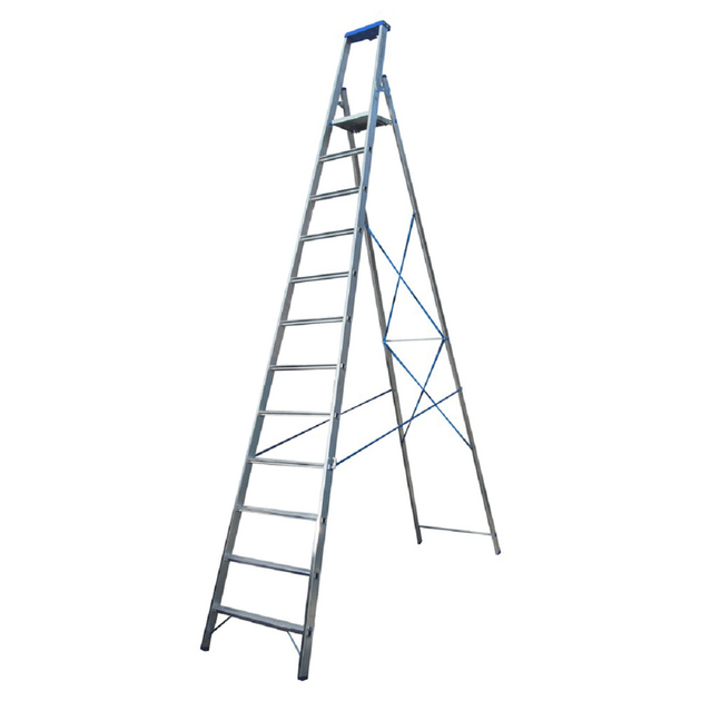 Стрем'янка алюмінієва з органайзером, 12 сходинок  3.77 (JHR 612), фото  | SNABZHENIE.com.ua