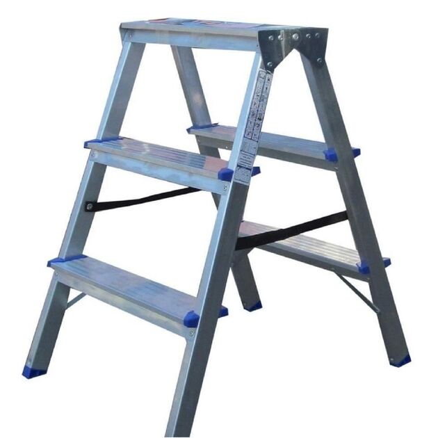 Стрем'янка двостороння алюмінієва, 2x3 сходинок  0.72 (DHR403), фото  | SNABZHENIE.com.ua