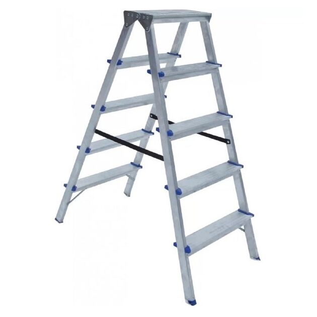 Стрем'янка двостороння алюмінієва, 2x5 сходинок  1.18 (DHR405), фото  | SNABZHENIE.com.ua