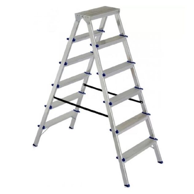 Стрем'янка двостороння алюмінієва, 2x6 сходинок  1.41 (DHR406), фото  | SNABZHENIE.com.ua