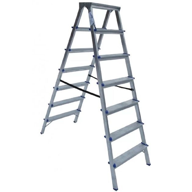 Стрем'янка двостороння алюмінієва, 2x7 сходинок  1.64 (DHR407), фото  | SNABZHENIE.com.ua