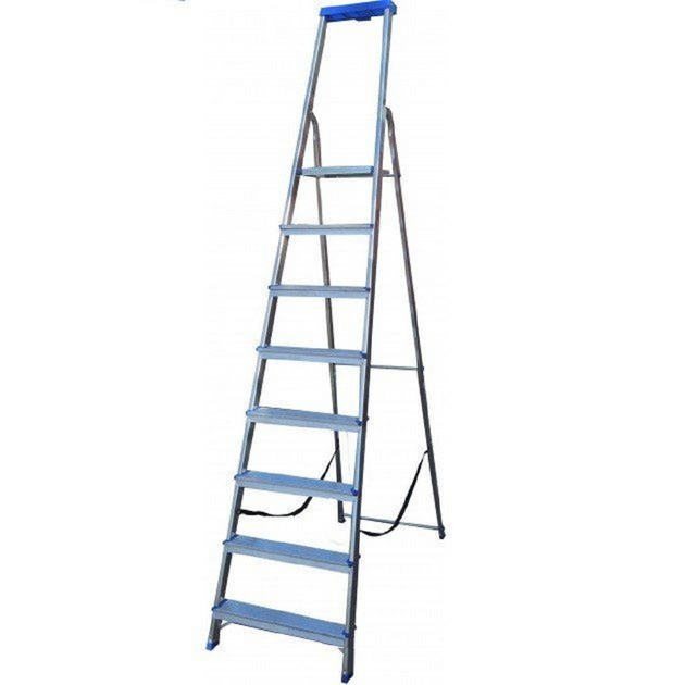 Стрем'янка алюмінієва з органайзером, 8 сходинок  2.42 (JHR 508), фото  | SNABZHENIE.com.ua