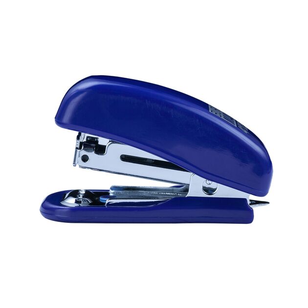 Степлер пластиковий МІНІ,10 аркушів, (скоби №10),  61х36х23мм, синій  Пластик (Im-off), фото  | SNABZHENIE.com.ua