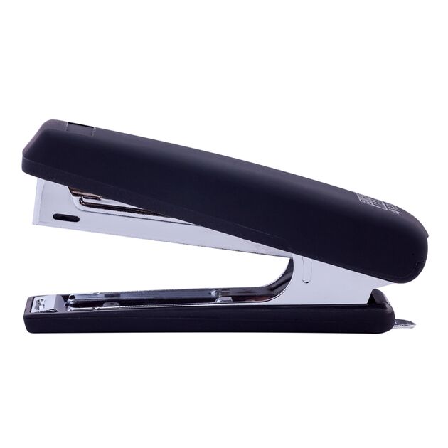 Степлер пластиковий, RUBBER TOUCH, 12 арк., (скоби №10), 107х25х54 мм, чорний  Пластик (Im-off), фото  | SNABZHENIE.com.ua