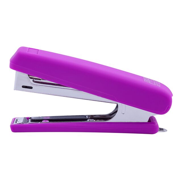 Степлер пластиковий, RUBBER TOUCH, 12 аркушів, (скоби №10), 107х25х54 мм, фіолетовий  Пластик (Im-off), фото  | SNABZHENIE.com.ua