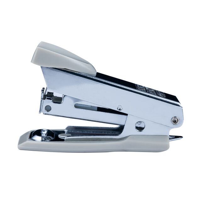 Степлер металевий МІНІ, 12 аркушів, (скоби №10), 61x34x25мм, сірий  Метал (Im-off), фото  | SNABZHENIE.com.ua