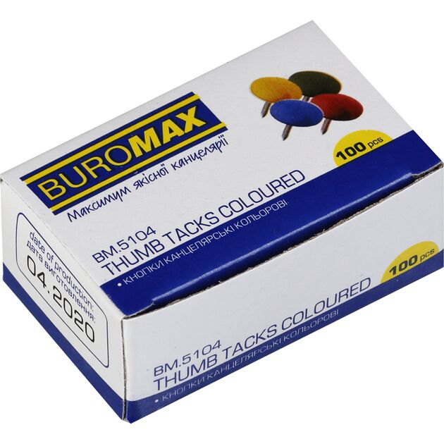 Кнопки кольорові, 100 шт. в карт.коробці  Метал (Im-off), фото  | SNABZHENIE.com.ua