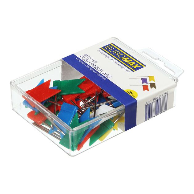 Кнопки-цвяшки кольорові  ПРАПОРЦІ, 30 шт. в пласт.коробці  Метал (Im-off), фото  | SNABZHENIE.com.ua