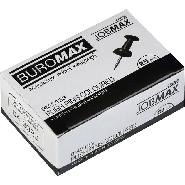 Кнопки-цвяшки кольорові, JOBMAX, 25 шт. в карт.коробці  Метал (Im-off), фото  | SNABZHENIE.com.ua