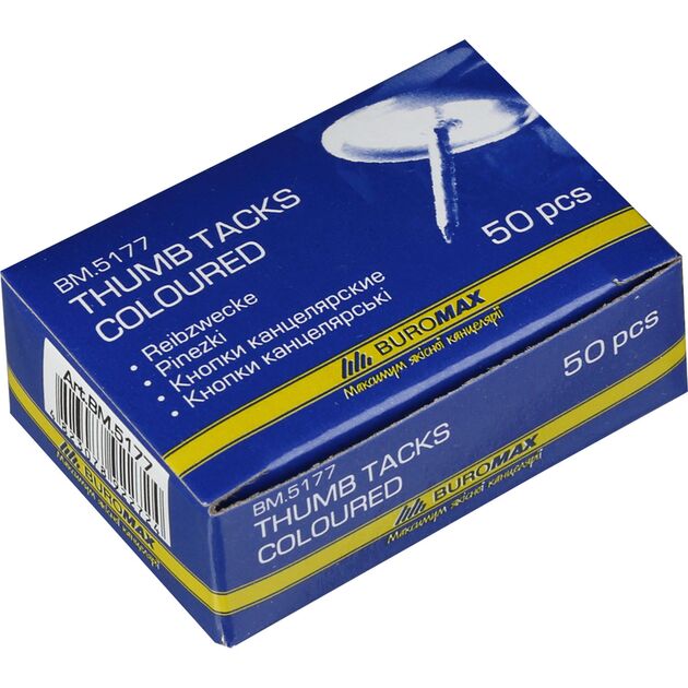 Кнопки кольорові, пластикові голівки, 50 шт. в карт.коробці  Метал (Im-off), фото  | SNABZHENIE.com.ua