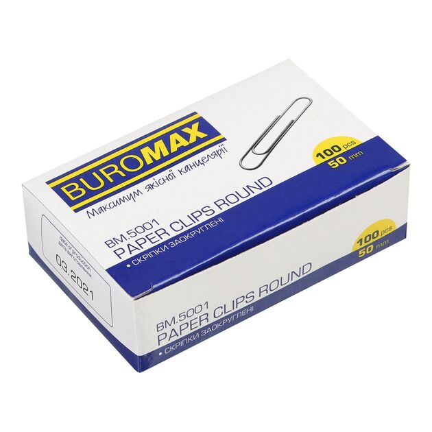 Скріпки нікельовані, 50 мм, круглі, 100 шт. в карт.упаковці  50 мм (Im-off), фото  | SNABZHENIE.com.ua