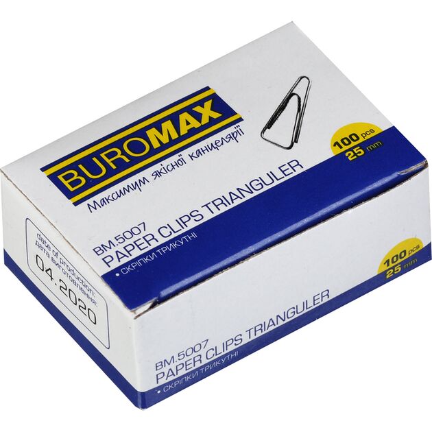 Скрiпки нікельовані, 25 мм, трикутні, 100 шт. в карт.упаковці  25 мм (Im-off), фото  | SNABZHENIE.com.ua