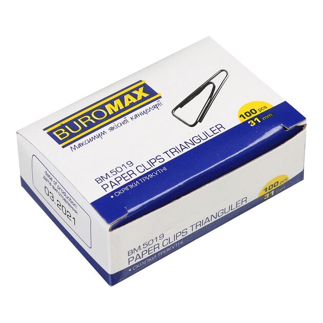 Скрiпки нікельовані, 31 мм, трикутні, 100 шт.в карт.упаковці  31 мм (Im-off), фото  | SNABZHENIE.com.ua