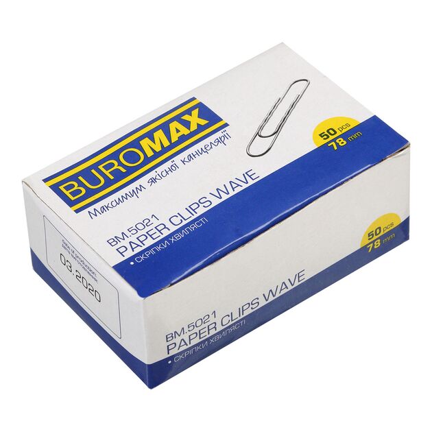 Скріпки нікельовані, 78мм, рельєфні, 50шт. в картон.упаковці  78 мм (Im-off), фото  | SNABZHENIE.com.ua