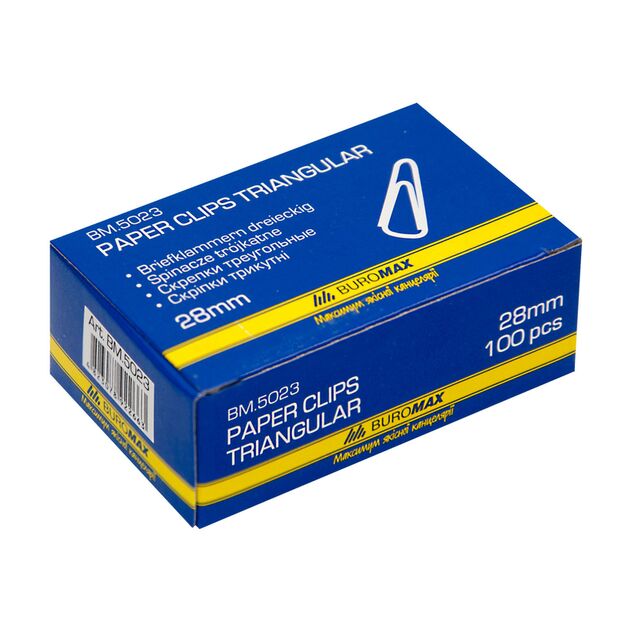Скрiпки нікельовані, 28мм, трикутні, 100шт. в карт.упаковці  28 мм (Im-off), фото  | SNABZHENIE.com.ua