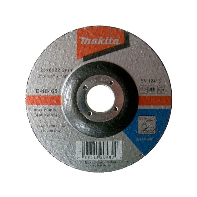 Шліфувальний диск по металу 125х6 24R  125 (Makita), фото  | SNABZHENIE.com.ua