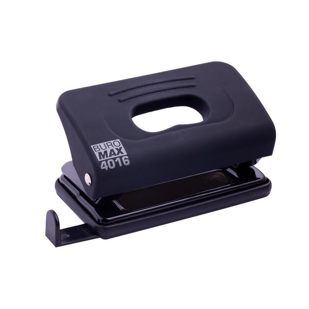 Діркопробивач пластиковий, RUBBER TOUCH, до 10 арк., 120х58х59 мм, чорний  Пластик. метал (Im-off), фото  | SNABZHENIE.com.ua