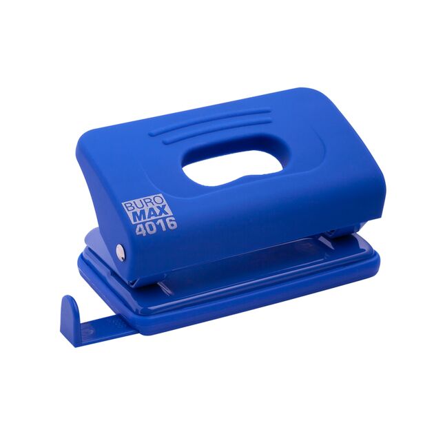 Діркопробивач пластиковий, RUBBER TOUCH, до 10 арк., 120х58х59 мм, синій  Пластик. метал (Im-off), фото  | SNABZHENIE.com.ua