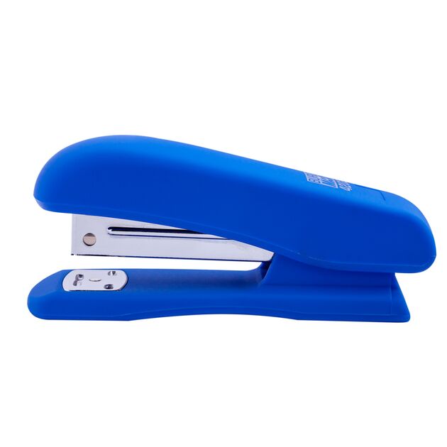 Степлер пластиковий, RUBBER TOUCH, 20 арк., (скоби №24; 26), 127х54х33 мм, синій  Пластик (Im-off), фото  | SNABZHENIE.com.ua