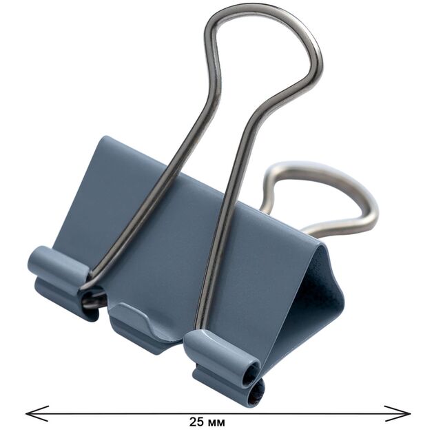 Біндер-затискач, 25 мм, сірий, по 12 шт. в тубі  25 мм (Im-off), фото  | SNABZHENIE.com.ua
