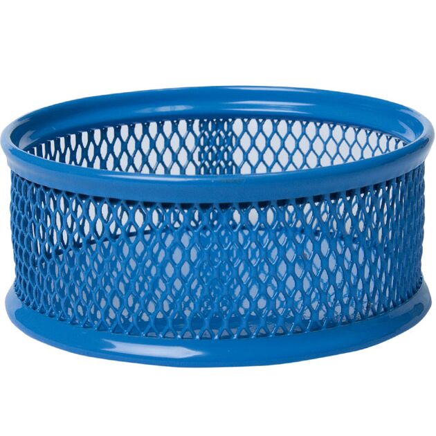 Підставка для скріпок, металева, синя  d80x38мм (Im-off), фото  | SNABZHENIE.com.ua